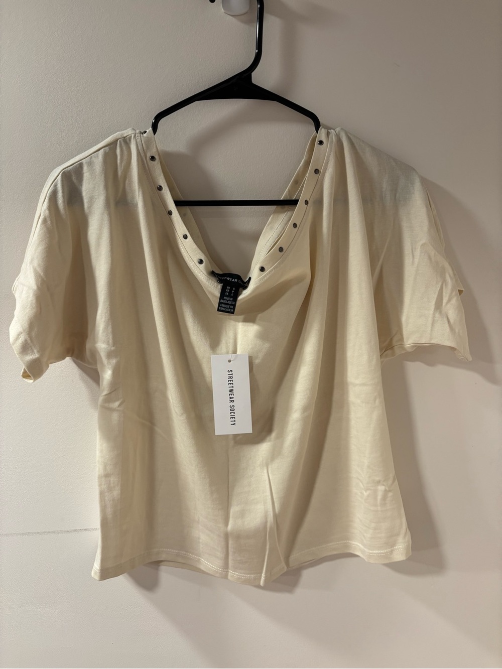 Off the shoulder cream top